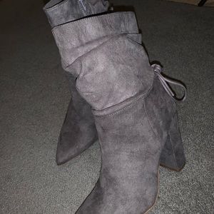 SHOE DAZZLE Grey Lace Detail Booties